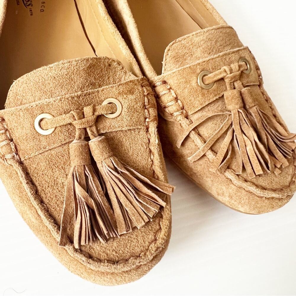 G.H. Bass Genuine Suede Bonnie Loafer Slip On Tan Size 5